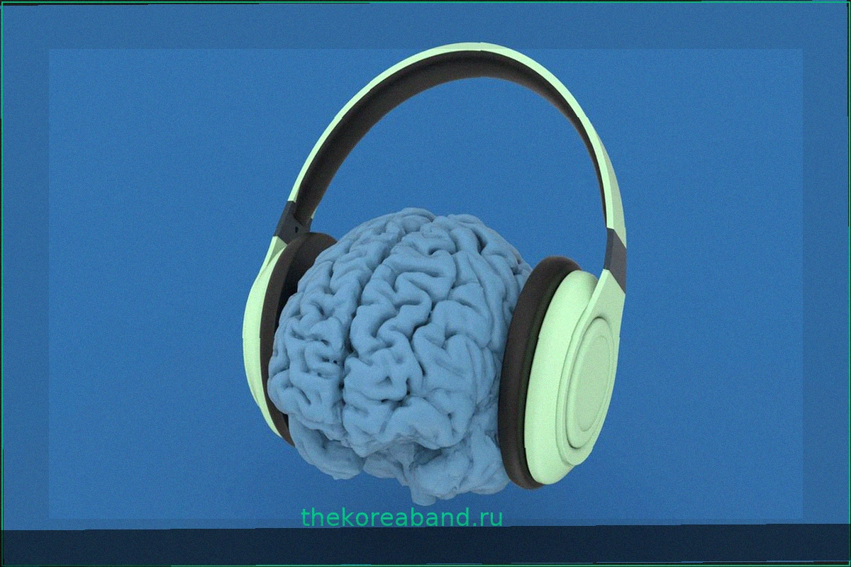 Концептуальное 3D-Изображение: Человеческий Мозг в Наушниках